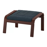 POÄNG 椅凳, 棕色/hillared 深藍色, 68x54x39 公分