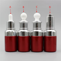 Red Glass Dropper Bottle 1oz,30ml Essential Oil Container with Gold/Silver Caps