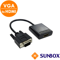 【SUNBOX 慧光】VGA 轉 HDMI 轉換器 支援Audio(VC100VHA)