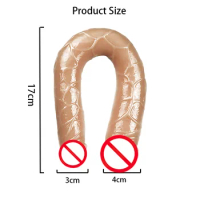 U Shaped Soft Jelly Dildo Cock Lesbian Double Long Realistic Dildos Vagina Butt Plug Flexible Dildo Sex Toys For Women