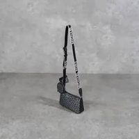 Tas MICHAEL KORS PATTERN SILVER BLACK SHOULDER BAG WITH MULTI POUCH 100% ORIGINAL