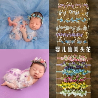 嬰兒仙美頭花 新生兒攝影公主頭飾 女孩發帶寶寶拍照發飾影樓道具