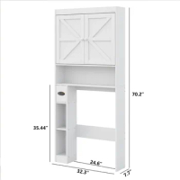 Bathroom Cabinets Over The Toilet Storage Cabinet 32.3''W Free Standing Toilet Shelf Space Saver Bathroom Furniture