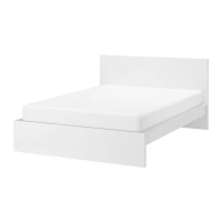 MALM 雙人床框 高床頭板, 白色/lönset, 150x200 公分