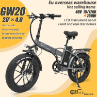 2024 new mountain full suspension 48v 750w electric bike 20 inch GW20 inch folding fat tire ebike