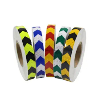 1"x5M Reflective Sticker Motorcycle Stripe Bicycle Safety Warning Reflector Arrow Tape Fluorescent Yellow Red Black Reflect Tape