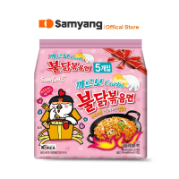 【三養火辣雞】火辣雞肉風味鐵板炒麵 奶油白醬風味(130gx5入)