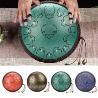 14 Inch 15 Tone Steel Tongue Drum Tune C/ D Percussion Hand Pan Drum With Padded Drum Bag &amp; Mallets Musical Instrument Gift