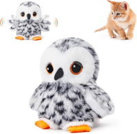 Potaroma Flapping Owl Cat Toys (No Flying) Lifelike Bird Chirp Rechargeable Touch Activated Kitten T