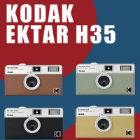 Hot KODAK EKTAR H35/H35N Half Frame Camera 35mm Film Camera Optional Kodak ColorPlus 200 Reusable Film Camera With Flash Light