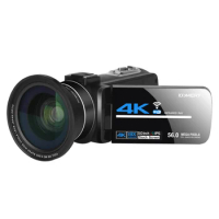 4k Professional Camcorder With Lens Hood Support Zoom Live Digital Vlogging Camcorder Night Vision WiFi DV Camera Photography