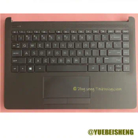 YUEBEISHENG New For HP 14-DK 14S-DP 14S-DF 14S-CR 14S-CF palmrest US keyboard upper cover Touchpad L24818-001