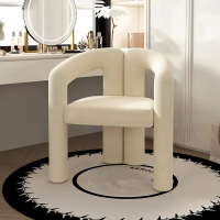 【WELAI】網紅奶油風臥室美甲店化妝椅-6色(休閒椅 梳妝凳 靠背椅)