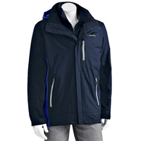 美國百分百【全新真品】Columbia 外套 夾克 連帽 哥倫比亞 登山 深藍色 兩件式 防水 男 M號 E673