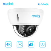Reolink 4K PoE IP Camera RLC-842A Smart Home Human/Car Detection 5X Optical Zoom Security Protection Camera Video Surveillance