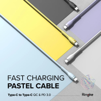 Ringke Type-C 轉 Type-C Fast Charging Pastel Cable 粉彩快速充電傳輸線－2M 紫 藍 白 黃(Rearth)