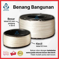 Benang Bangunan Putih - Benang Waterpass Keramik - Benang Tukang Besar/Kecil - Benang Bangunan Rol B