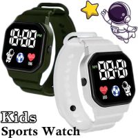 Kids Smart Watch LED Silicone Wristband Digital Watches for Boys Girls Astronaut Heart Rate Simple Sports Electronic Clock Watch