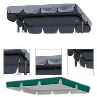Baju penutup tempat duduk kerusi taman luar 420D, 210×145×18 cm, Hijau Kelabu