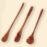 創意長柄咖啡勺子 日式綁線攪拌小木勺 木質復古蜂蜜勺多用寶寶勺