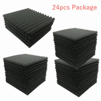24Pack 30x30x2.5cm Acoustic Foam Sound Proofing Protective Absorption Wedge Sponge Sound Proof Wall Panels Studio Tiles Foams