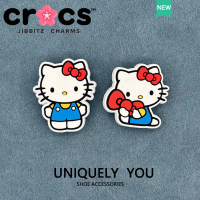 Jibbitz CROSS Charms, เครื่องประดับรองเท้าสุนัขหูน่ารัก, ธีม Hello Kitty