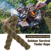 5PCS Tinder Rope Survival Fire Starter Waterproof For Hiking Waterproof Wax Rope Outdoor Tool