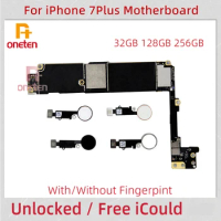ONETEN Unlocked Motherboard For iPhone 7 Plus 5.5 inch With/Without Fingerpint Touch ID Logic Board 32GB 128GB 256GB 100% Tested