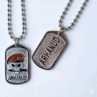 Kalung Arhanud Tengkorak dengan Desain Skull dan Beret Merah - Aksesori Fashion Unik