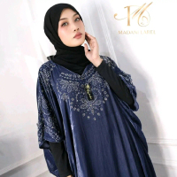 abaya bludru Dress wanita muslimah Gamis baju midi muslim gaun lebaran oneset hijab satu set setelan