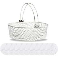 Air Fryer Basket Mesh Steamer Basket,Air Fryer Crisping Basket With 200Pcs Air Fryer Liners Air Fryer Accessories