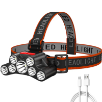 Usb Rechargeable Led Headlight 4 Working Modes Headlamp Waterproof Head-Mounted Flashlight for Night