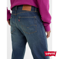 Levis 男款 501 54復古排釦合身直筒牛仔褲 / 精工深藍染作舊刷白