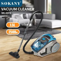 2500W Bagless Canister Vacuum Cleaner, Multi-Cyclonic Filtration, Corded Vacuum for Hard Floors, Carpets, Pet Hair