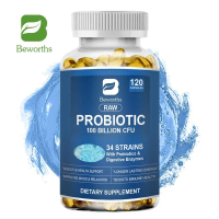 BEWORTHS Kapsul Enzim Probiotik 100 Miliar CFU 34 Strain dengan Prebiotik dan Enzim Pencernaan