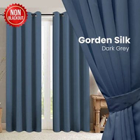 SKY - Gorden Jendela Silk Polos Minimalis Halus Tirai Pintu Aesthetic Sekat Pembatas Ruangan L 130cm