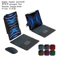 for Apple iPad Pro 12.9 inch 2022 Keyboard Case with Pen Holder for iPad Pro 12 9 2022 2021 2020 2018 Magnetic Cover Keyboard