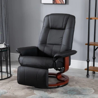Lounge Chair,Faux Leather lounge chair with footrest and armrest,Manual Swivel Recliner,Comfortable Chair for living room,Office