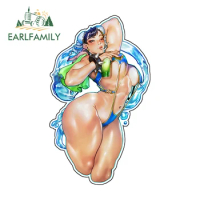 EARLFAMILY 13cm X 7.8cm Chun Li Sexy Slap Ass Car Sticker Anime Hentai Surfboard Decal Personality Camper Decoration Accessories