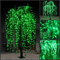 LED Willow Tree Light LED 1152pcs LEDs 2m/6.6FT white Color Rainproof Indoor or Outdoor Use fairy garden Christmas Decoration