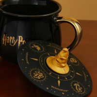 【Harry Potter 哈利波特】週邊正版授權聯名哈利波特分類帽黑色矽膠杯蓋(時尚質感裝飾杯子聖誕交換禮物)