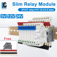 LCTC Relay Hf41f Slim Relay Module Din Rail Relay 41F-5-ZS 41F-12-ZS 41F-24-ZS5V/12V/24V High Frequency Relay