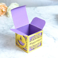 10cm Cube Happy Diwali Candle Design Laser Cut Indian Diwali Sweet Boxes