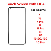 Outer Screen For Realme 10 Pro 7 7i 8 Pro 4G 5G Front Touch Panel LCD Display Out Glass Cover Lens Repair Replace Parts + OCA
