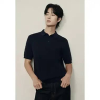 Giordano Men's (Online Exclusive) Korea Short Sleeve Sweater 0105530402 Dark Navy L