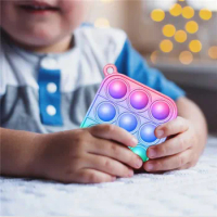 Mini Push Bubble Key Ring Sensory Toy Autism Needs Squishy Stress Reliever Toys Anti Stress It Fidget Keychain Kids Adult 70%
