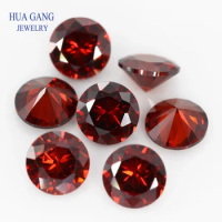 Deep Garnet Cubic Zirconia Round Shape Loose CZ Stone 0.8~3.75mm 5A Brilliant Cut Synthetic Gems For Sale Free Shipping