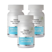 【SALVIA】Salvia高單位Omega-3 600魚油3瓶共180顆(高活性添加維生素E含EPA360毫克 DHA240毫克)