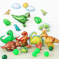 生日布置派對裝飾迅猛龍三角龍霸王龍主題氣球恐龍世界鋁膜氣球