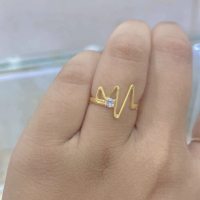 Cincin zigzag mata satu emas muda 1 gram dewasa
